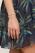 Alternating Bead Mini Charm Bracelet Mint/Gold - Global Free Style