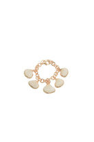 Metal Edged Shell Bracelet White/Gold - Global Free Style