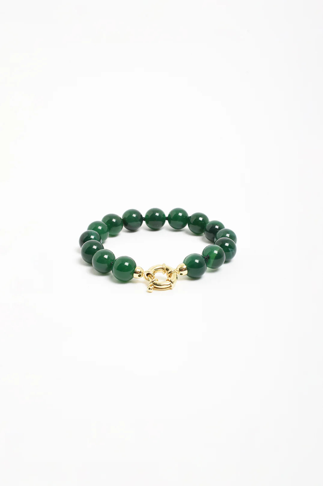 Stone Ball Bead Bracelet Green/Gold - Global Free Style