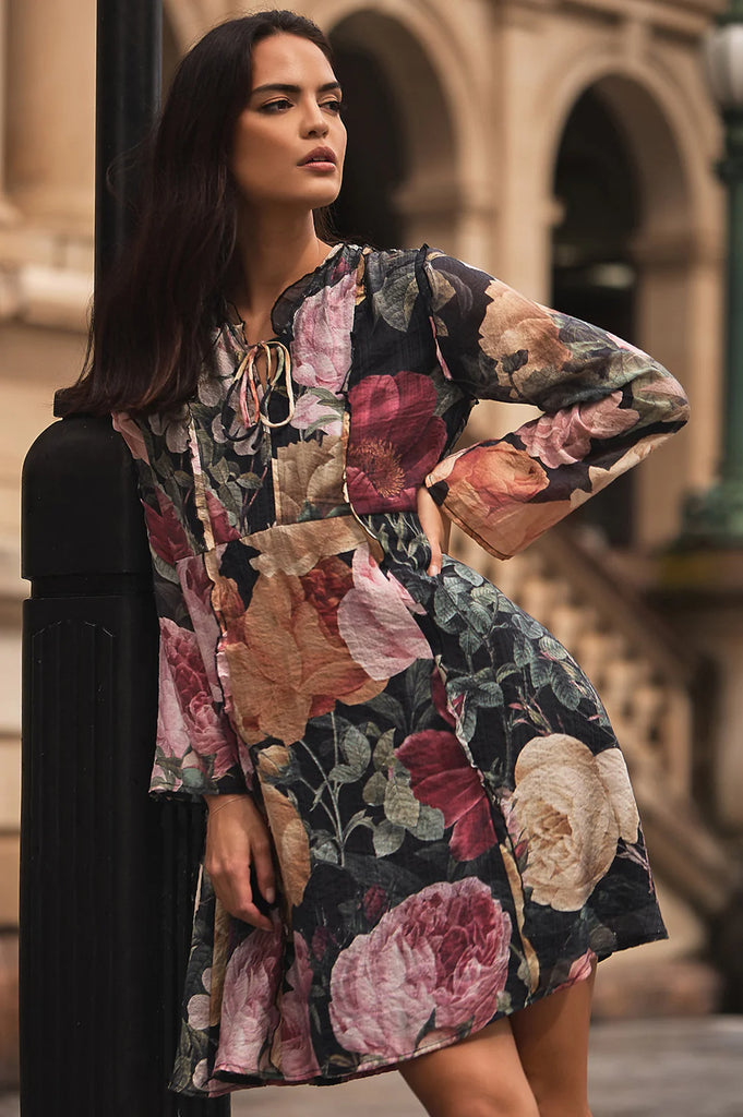 Roslyn Floral Frill Dress Dresses Adorne