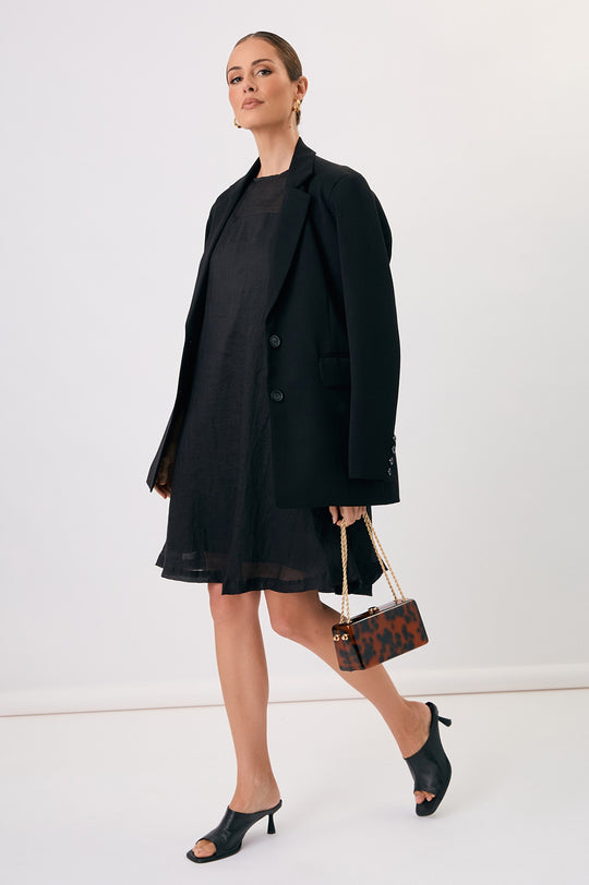 Lori Aline Ramie Dress Black Dresses Adorne