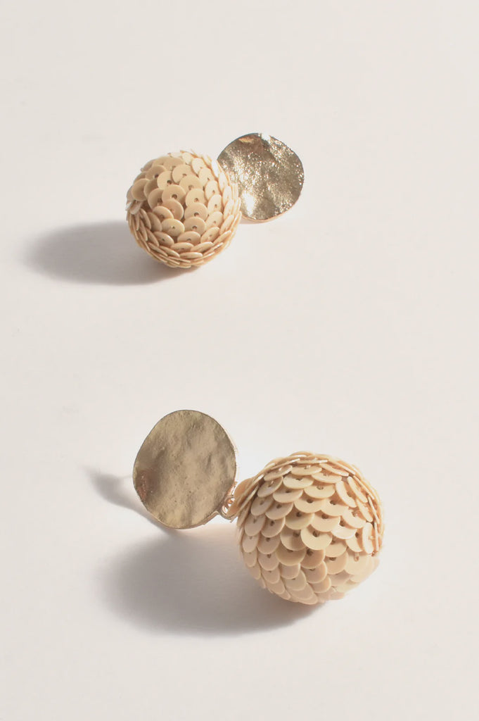 Sequin Ball Event Earrings Nude/Gold Earrings Adorne   