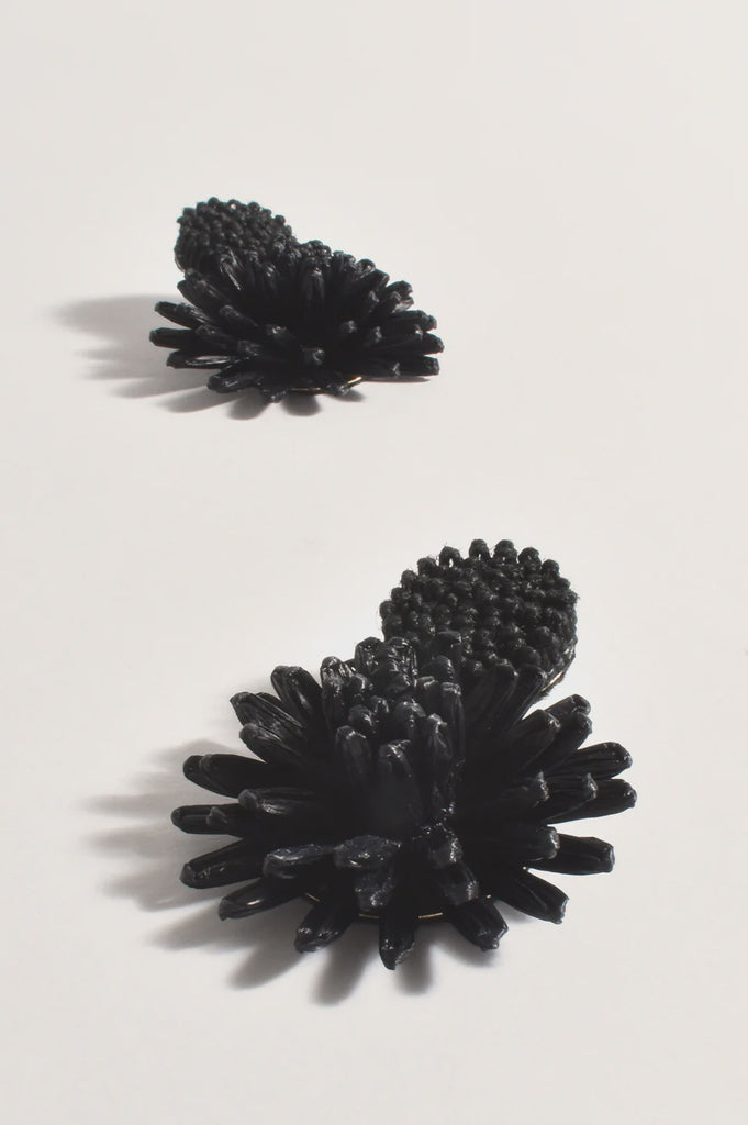 Statement Event Flower Earrings Black Earrings Adorne   