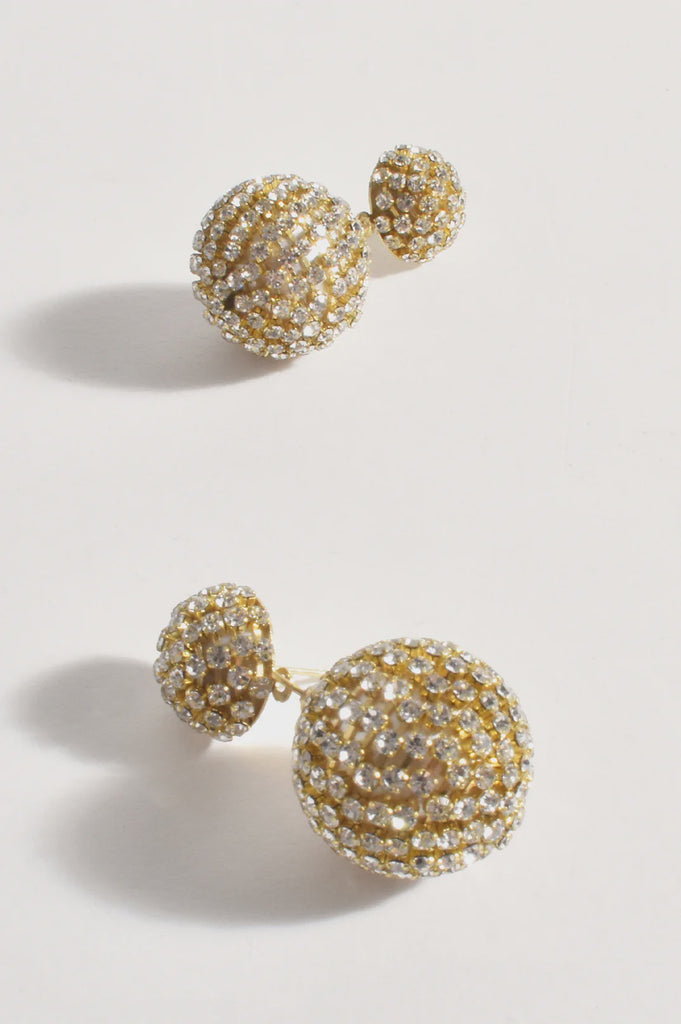 Belle of the Ball Diamante Earrings Crystal/Gold Earrings Adorne   