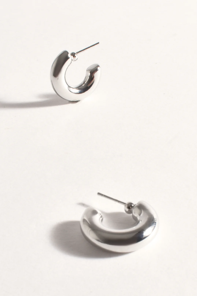 Trinity Tube Hoops Silver Earrings Adorne   