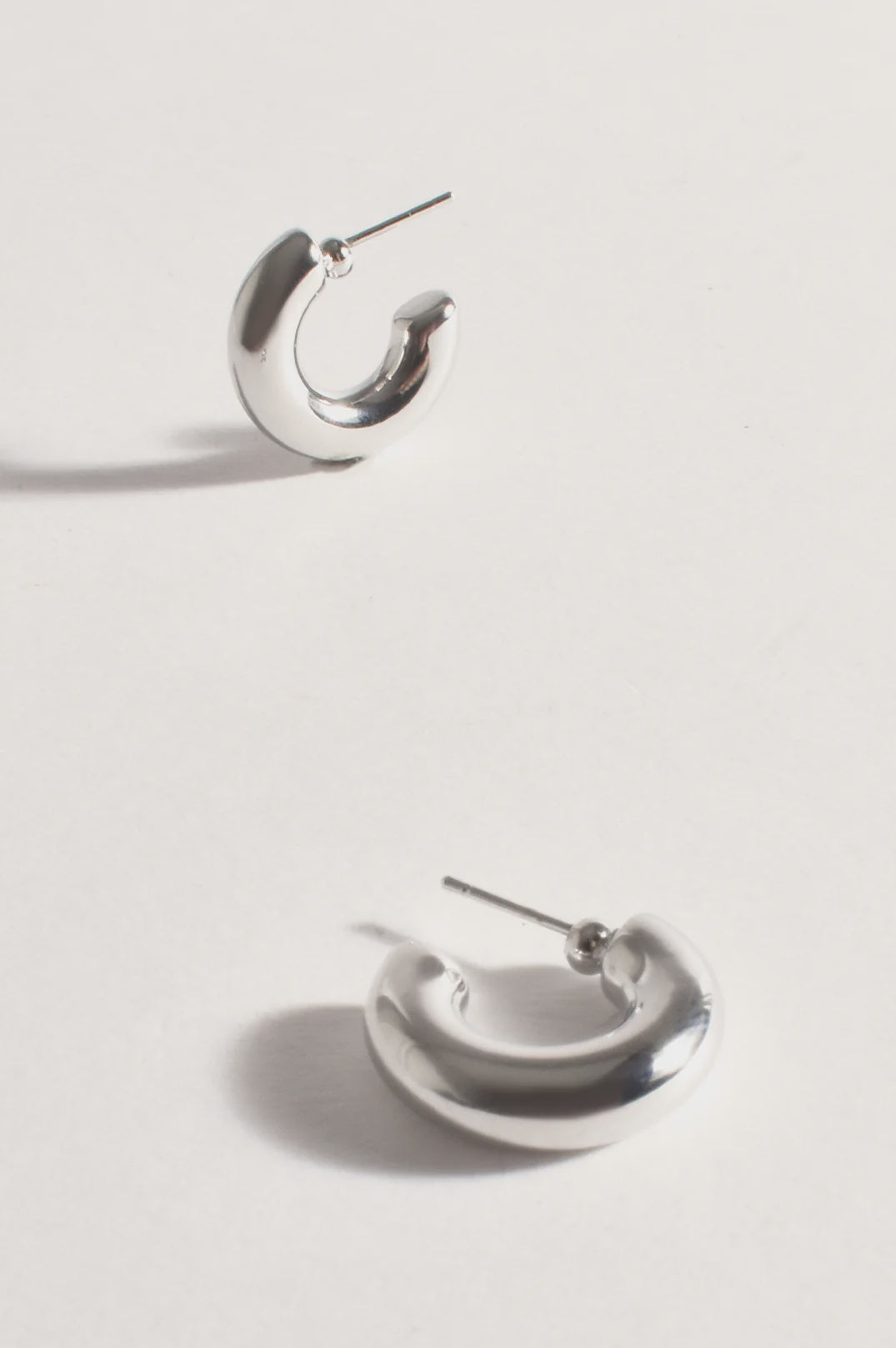 Trinity Tube Hoops Silver Earrings Adorne