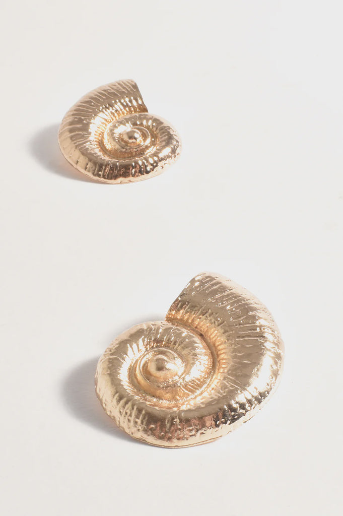 Spiral Shell Event Earrings Gold Earrings Adorne   