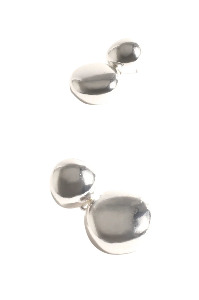 Metal Pod Drop Earrings Silver Earrings Adorne   