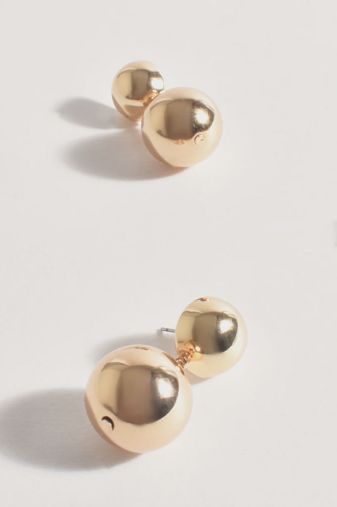 Dome Top Ball Drop Earrings Gold Earrings Adorne   