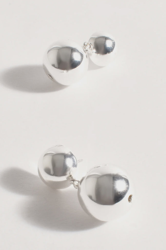 Dome Top Ball Drop Earrings Silver Earrings Adorne   