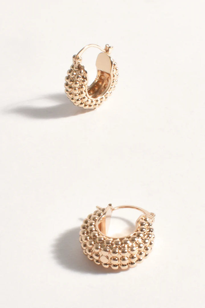 Panel Texture Mini Hoops Gold Earrings Adorne   