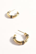 Mini Diamante Panelled Hoop Earrings Gold Earrings Adorne