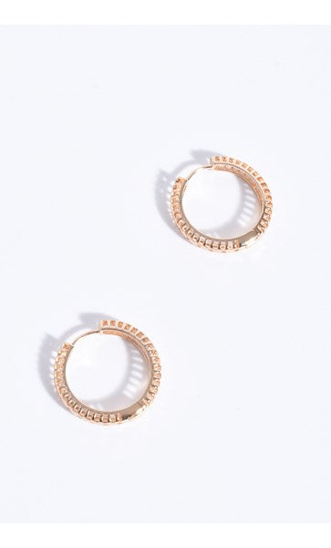 Diamante Detail Hinged Hoops Gold Earrings Adorne
