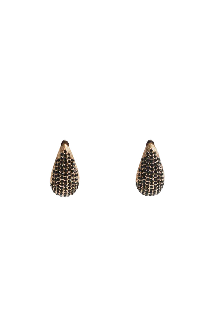 Cairo Diamante Teardrop Earrings Black Earrings Adorne