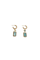 Rectangle Drop Twist Hoops Aqua Earrings Adorne