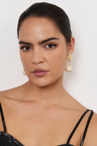 Metal Edged Shell Earrings Earrings Adorne