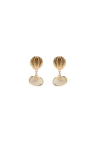 Metal Edged Shell Earrings Earrings Adorne