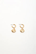 Mini Metal Shell Hoops Gold Earrings Adorne