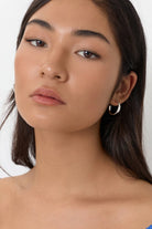 Mini Organic Shape Hoops Silver Earrings Adorne