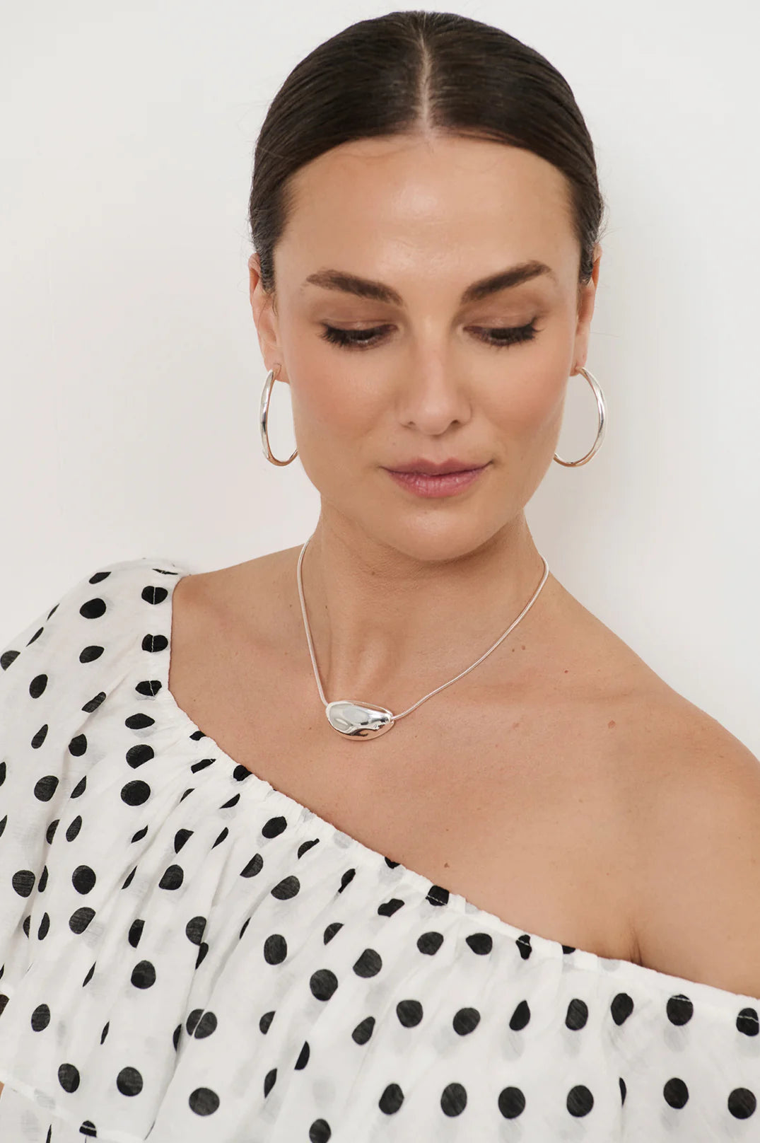 Mid Size Organic Shape Hoops Silver - Global Free Style