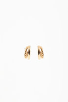 Twist Detail Double Hoops Gold Earrings Adorne