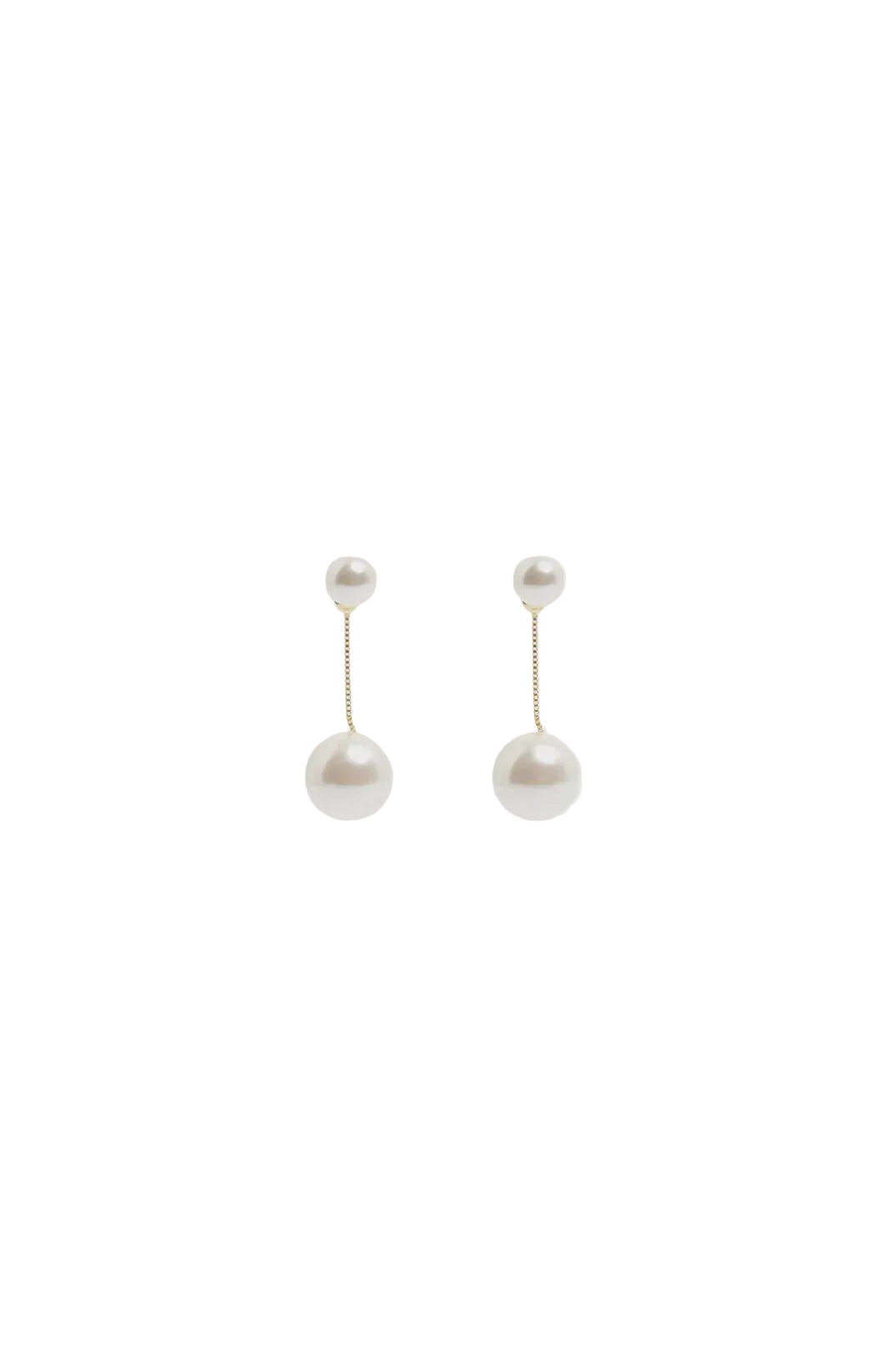 Two Part Pearl Ball Event Earrings Cream/Gold Earrings Adorne