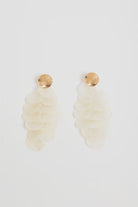 Shell Disc Statement Earring Cream Gold - Global Free Style