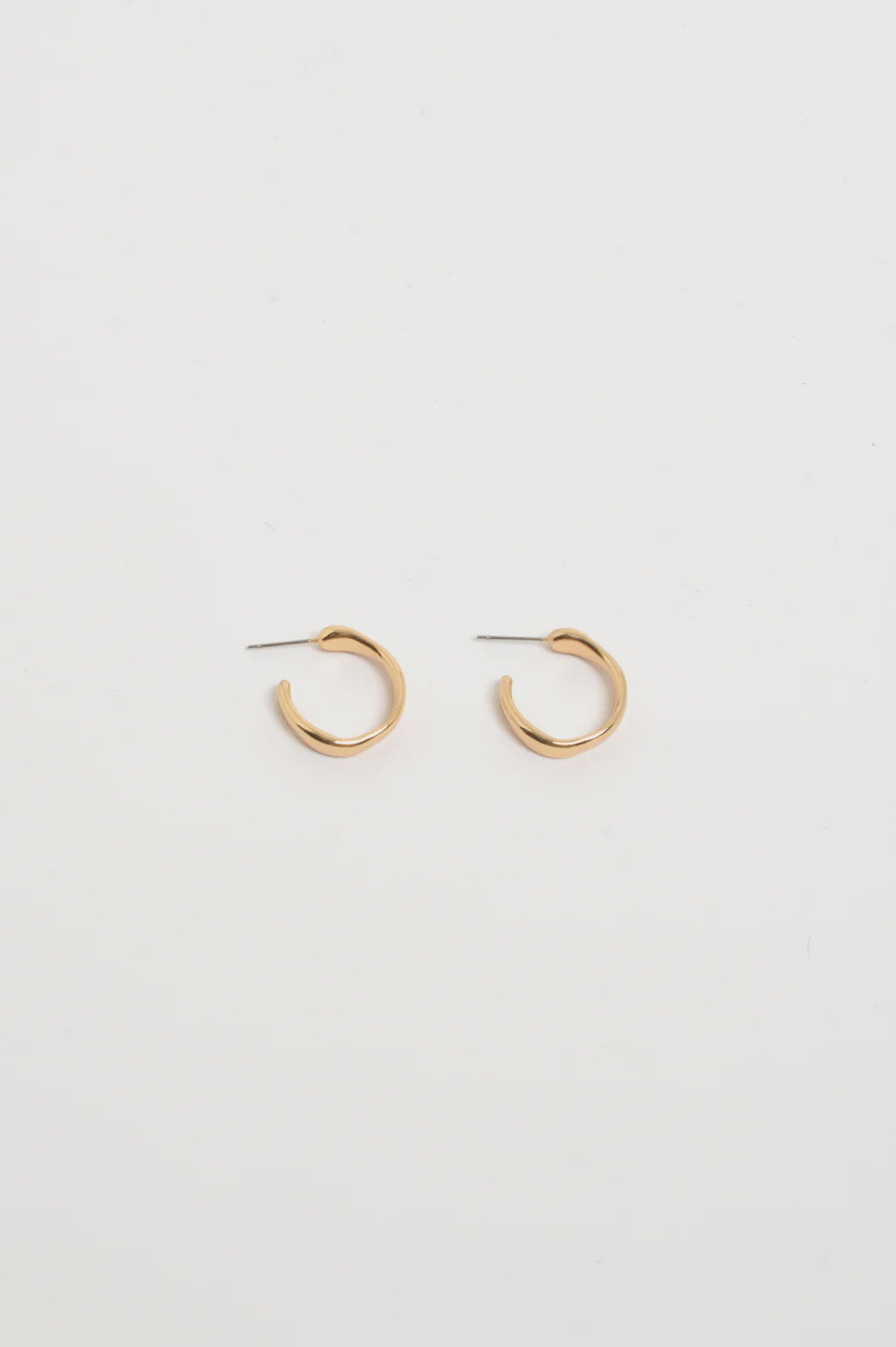 Mini Organic Shape Hoops Gold Earrings Adorne