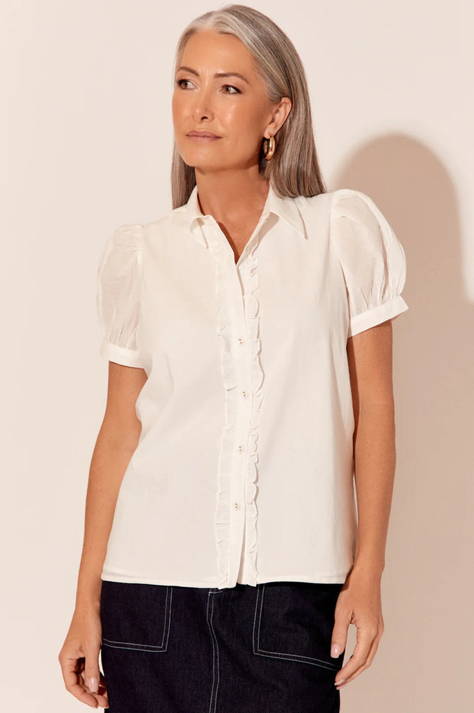 Luna Short Sleeved Shirt White - Global Free Style