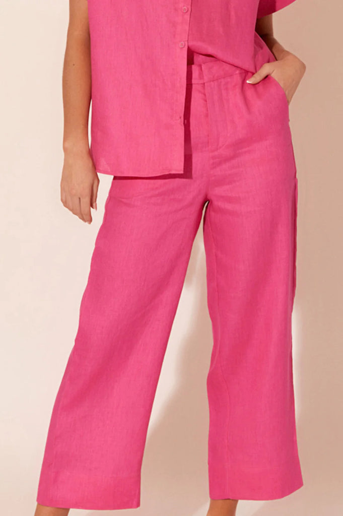 Delaney Linen Pant Pink - Global Free Style
