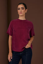 Arden Cupro Top Burgundy Tops Adorne S(8)