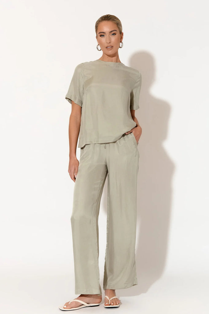 Arden Cupro Top Sage Green Tops Adorne   