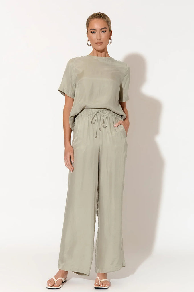 Arden Cupro Top Sage Green Tops Adorne   