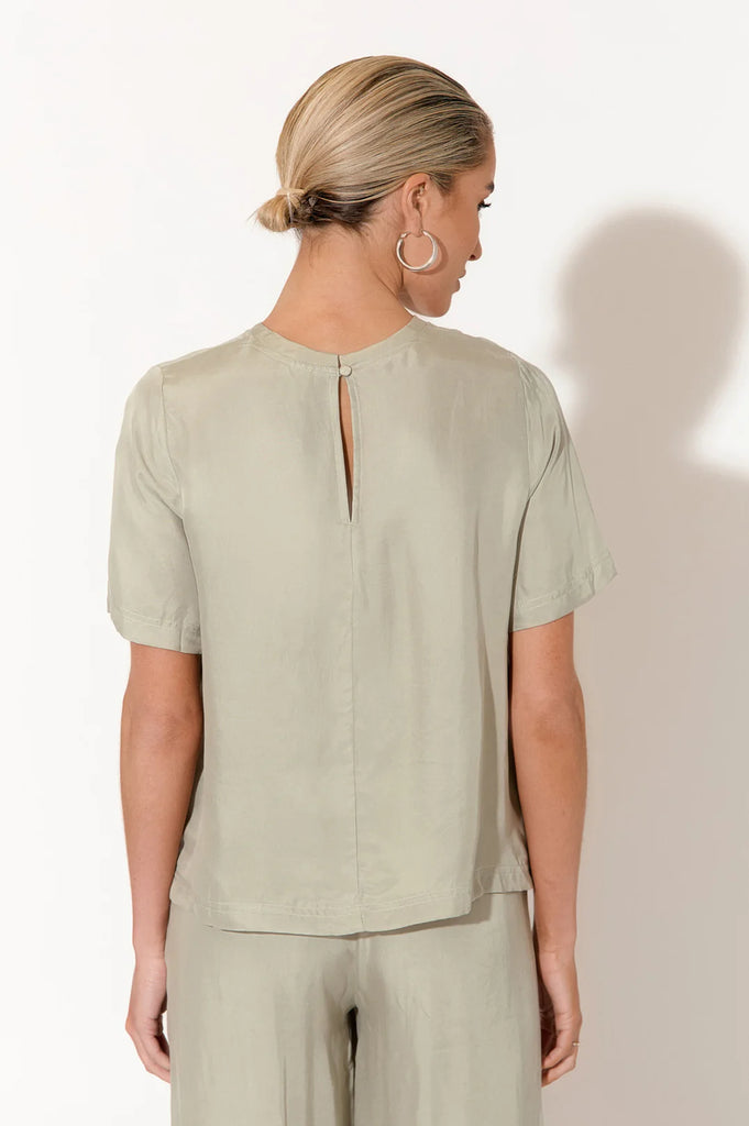 Arden Cupro Top Sage Green Tops Adorne   