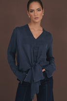 Rylie Cupro Top Navy Tops Adorne S(8)