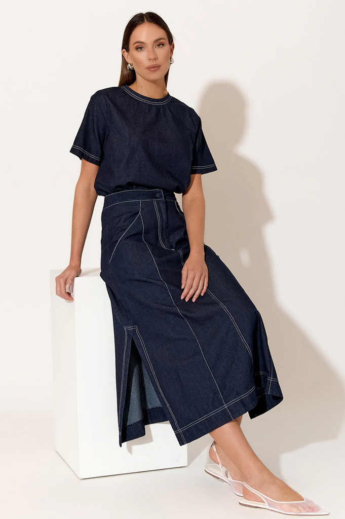 Alexandria Light Weight Denim Skirt Denim Skirts Adorne   