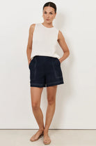 Trinity Light Weight Denim Short Bottoms Adorne
