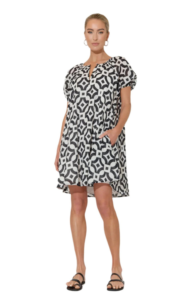 Anna Geometric Short Dress Print Dresses Adorne 8  