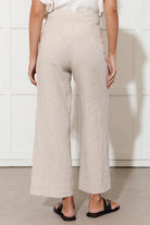 Nisha Cropped Linen Pant Natural Bottoms Adorne