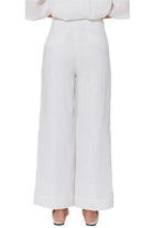 Nisha Cropped Lined Linen Pant White Bottoms Adorne