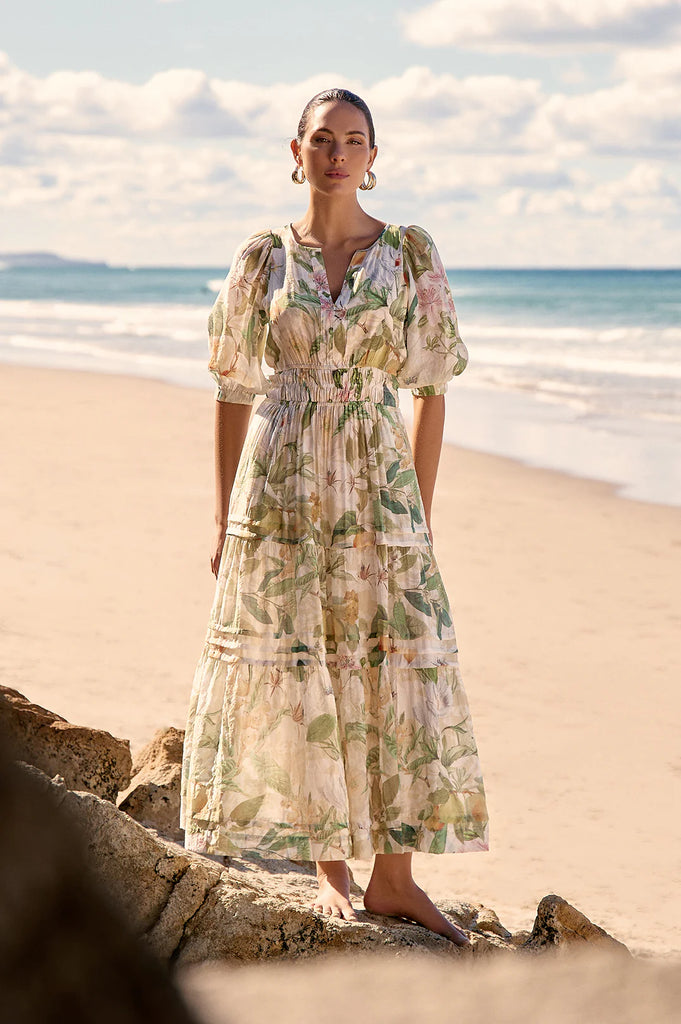 Eliana Adelaide Print 3/4 Sleeve Dress Print Dresses Adorne   