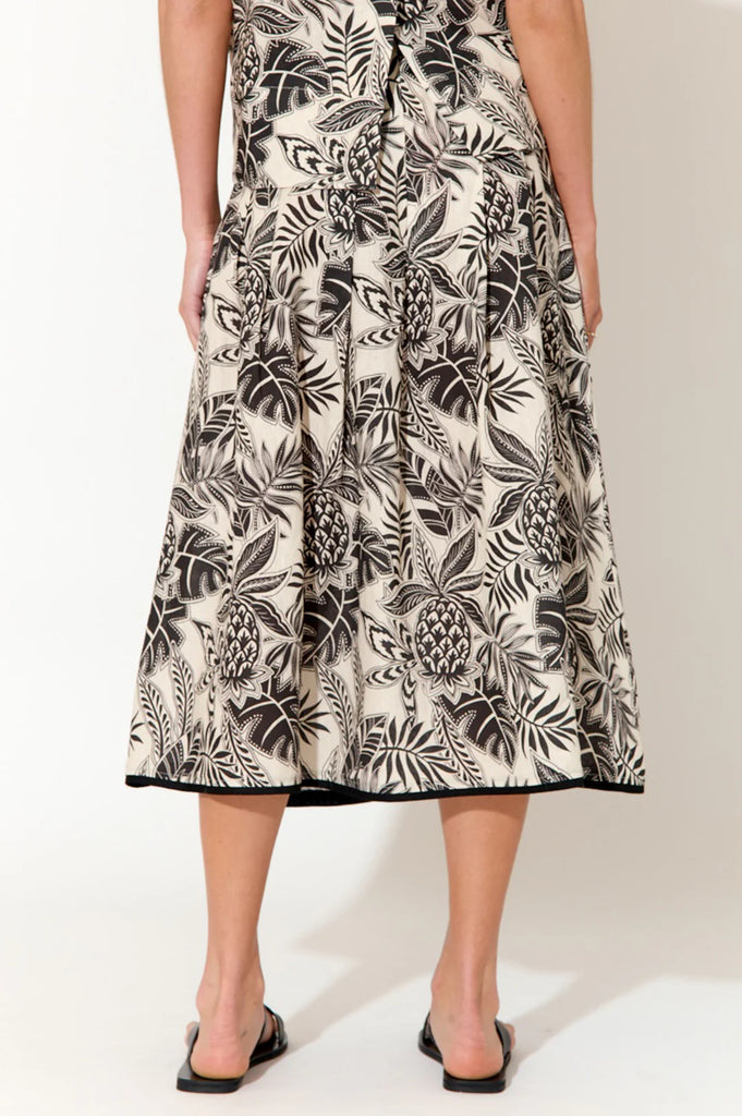 Sabrina Tropics Pleat Skirt Print Skirts Adorne   