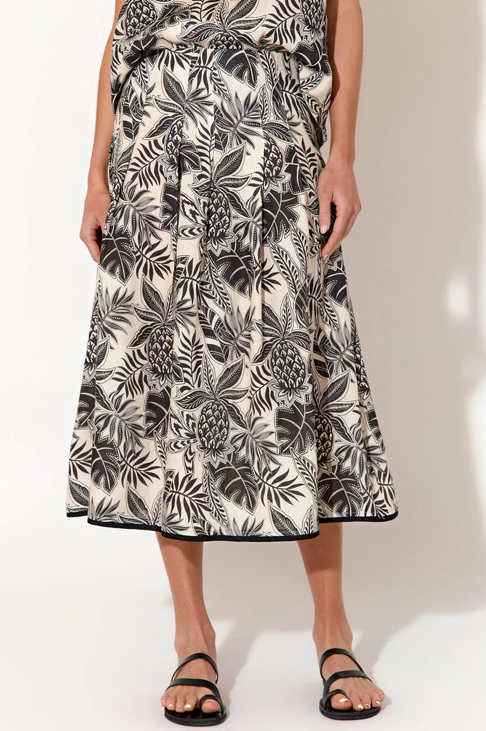 Sabrina Tropics Pleat Skirt Print Skirts Adorne   