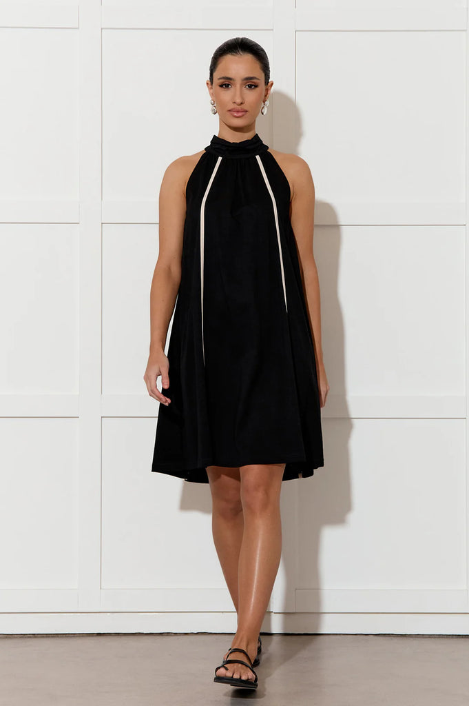 Kendra Contrast Short Dress Black Dresses Adorne   