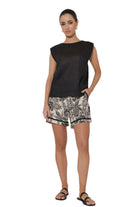 Kita Linen Button Back Top Black Tops Adorne