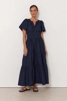 Eliana Lightweight Denim Maxi Dress Dresses Adorne