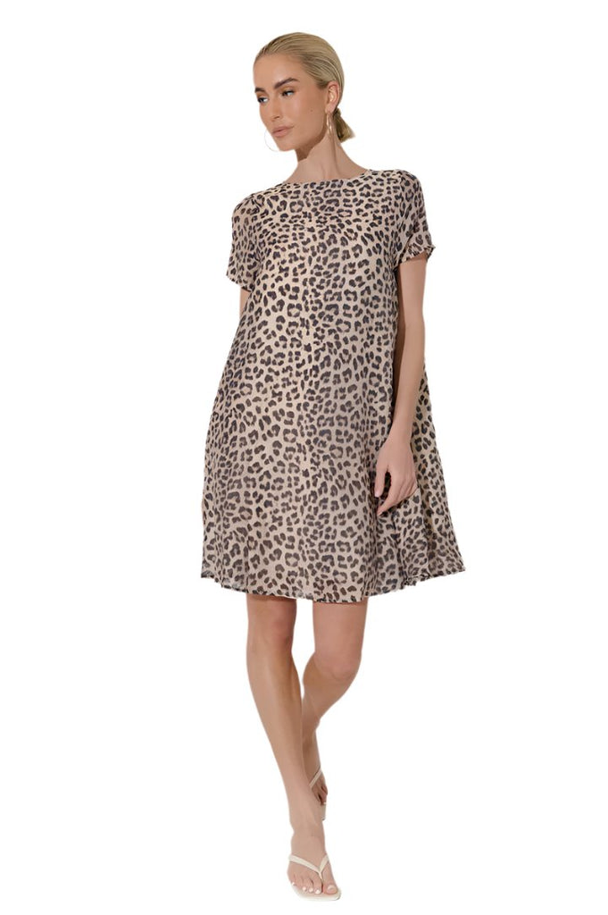 Elisa Leopard Print A Line Dress Print Dresses Adorne 8  