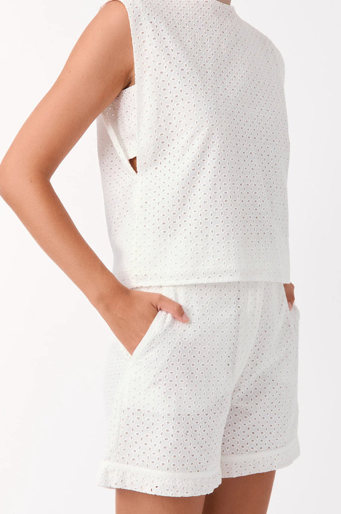 Haven Broderie Anglaise Short White Bottoms Adorne