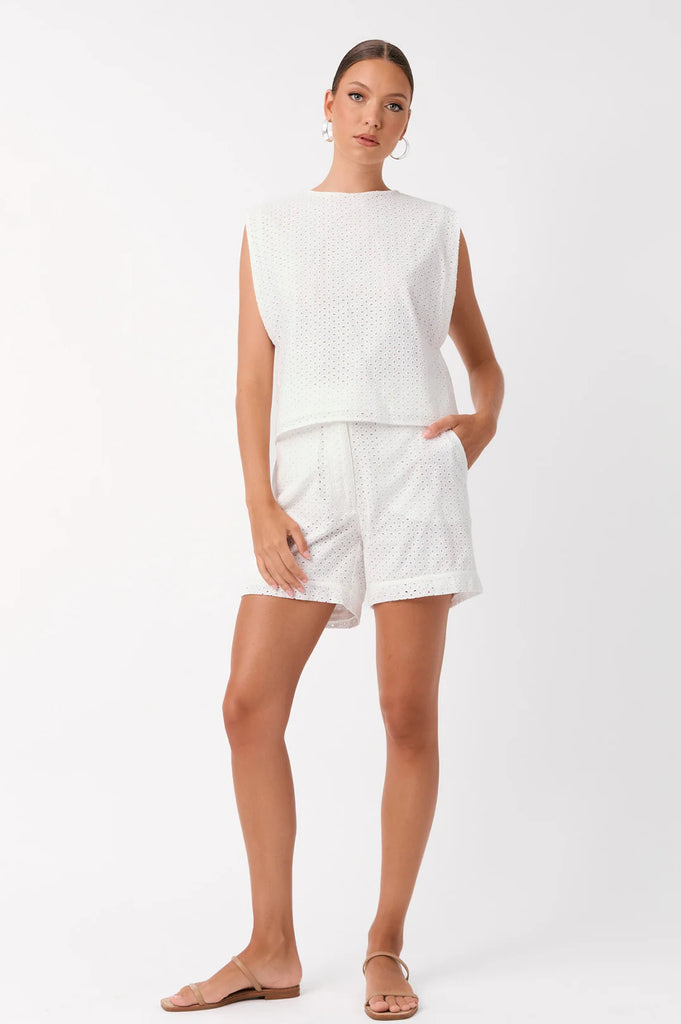 Haven Broderie Anglaise Short White Bottoms Adorne