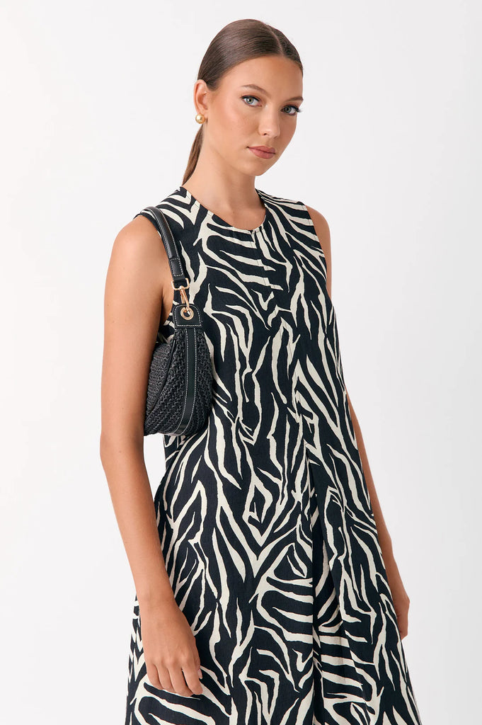 Toby Zebra Maxi Dress Zebra Dresses Adorne